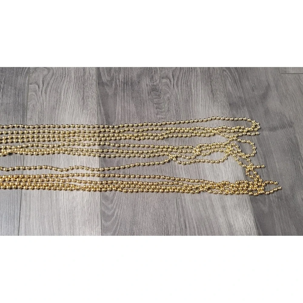 Unbranded Plastic Gold Bead Garland Approximately 51 Ft (3 sets of 17 Ft)